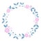 Sweet floral wreath on white background