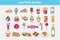 Sweet Food and Beverages Vector Set