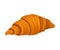 Sweet French Croissant with Crispy Crust Vector Food Element
