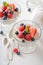 Sweet and fresh Panna Cotta made of cream and vanilla