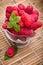 Sweet fresh raspberry fruits
