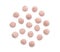 Sweet Fruit Pink Corn Balls Isolated Top View