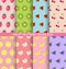 Sweet fruit seamless pattern set