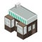 Sweet fruit street shop icon, isometric style