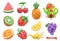 Sweet fruits icon set.