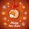 Sweet gingerbread cute sheep Christmas greeting