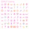 Sweet girly icon set pastel color