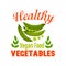 Sweet green pea vegetable badge for food design