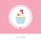 Sweet greeting card template with cupcake