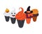 Sweet halloween cupcakes ghost witch and pumpkin