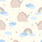 Sweet Home graphic cartoon vector illustration seamless pattern