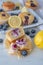 Sweet home made blueberry ricotta vanilla muffins
