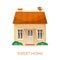 Sweet home simple vector concept in flat style