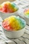 Sweet Homemade Shaved Rainbow Hawaiian Ice