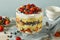 Sweet Homemade Strawberry Trifle Dessert