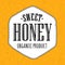 Sweet Honey organic product lettering. Advertising design for label