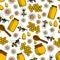 Sweet honey seamless pattern background