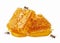 Sweet Honeycomb with bee isolate on white background