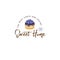 Sweet house logo. Cakes emblem. Bakery and cafe logo. A beautiful cake with blueberries logo.