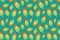 Sweet ice cream. Ice cream bright pattern on green