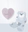 A sweet illustration for Valentine\'s Day with teddy bear and love letter,