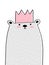 Sweet Infantile Style Nursery Art with Funny Big Bear Wearing Pink Crown.