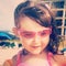 Sweet instagram closeup of little girl at the beach