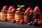 Sweet Italian dessert beautifully served. Stylish confectionery of high cuisine