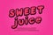 Sweet juice 3d alphabet italic font. Cartoon bubble typeface, three dimensional retro style. Uppercase and lowercase