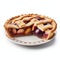 Sweet and Juicy: Irresistible Plum Pie Isolated on White Background - Generative AI