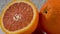 Sweet, juicy oranges in water drops on a light background