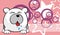 Sweet Kawaii teddy polar bear cartoon background