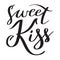 Sweet kiss - hand-written text, typography, calligraphy, lettering