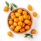 Sweet kumquat fruits on white background