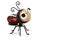 Sweet Ladybug Coccinellidae Figure on white Background