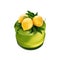 Sweet lemon cake icon over white background.