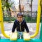 Sweet little baby boy doing exercise in the park during morning time in Delhi India, Baby boy doing exercise