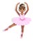 Sweet little ballerina in a shiny dress