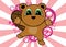 Sweet little beaver baby cartoon jumping background