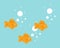 Sweet little goldfish are swimming. Cute fish vector illustration for babies
