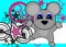 Sweet little mouse baby cartoon jumping background