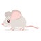 Sweet Little Mouse Vector Illustrations. Cute Mouse In Baby Cartoon Style.