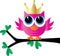 A sweet little pink owl with a golden crown