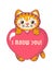 Sweet little red kitty in love, I meow you card