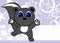 Sweet little skunk baby cartoon jumping background