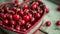 Sweet Love: Het-Shaped Container Filled with Cherries â€“