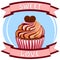 Sweet love poster - tasty sugar cupcake heart topping.