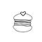 Sweet macaron icon. Doodle clip art. Outline design