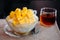 Sweet mango Binsu Korean shaved ice snow dessert