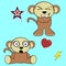 Sweet monkey cartoon expressions